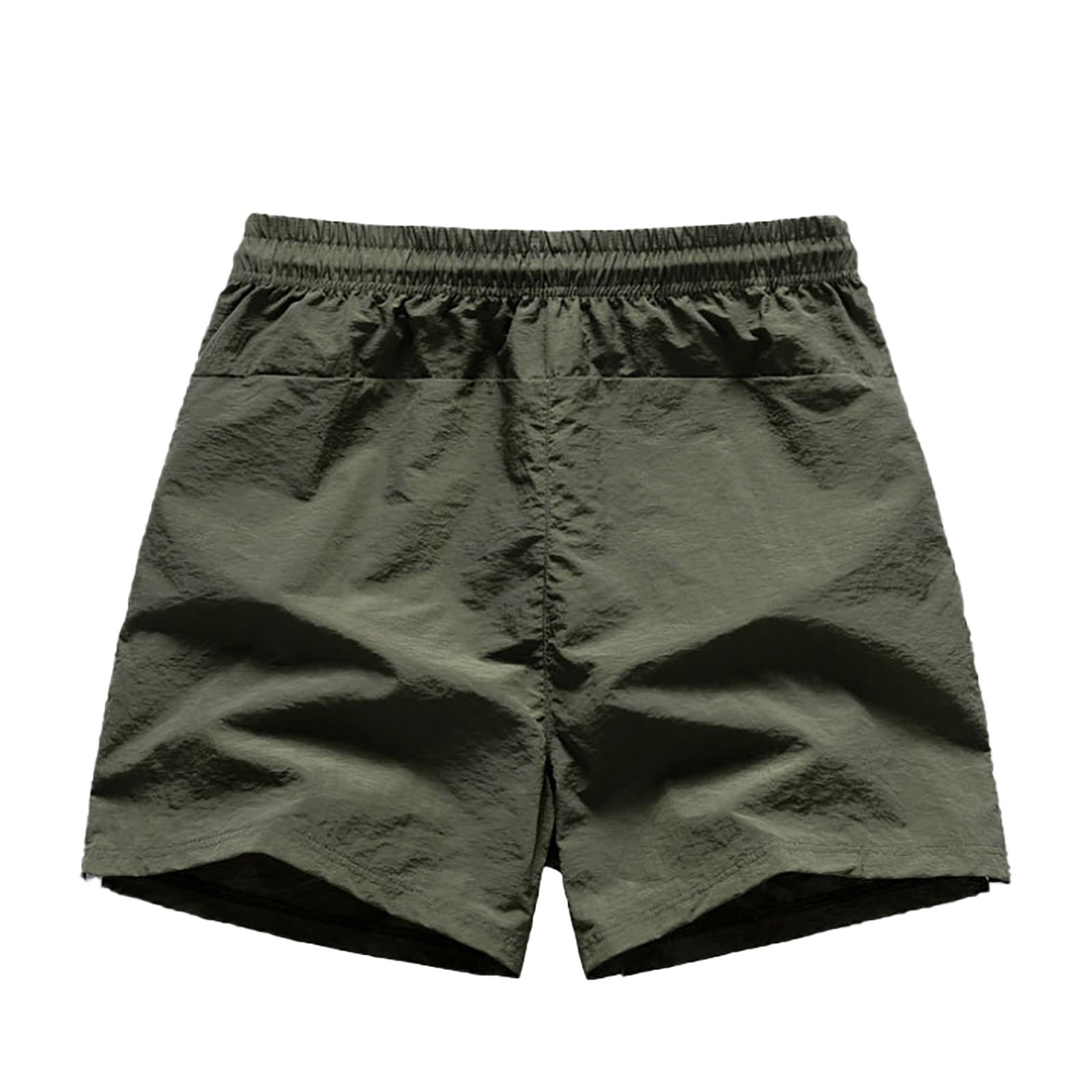 thumbnail image 5 of Pantalones cortos deportivos europeos de color liso con costuras laterales para hombre - Elásticos, transpirables y de secado rápido, 3/4 de largo, 5 of 5